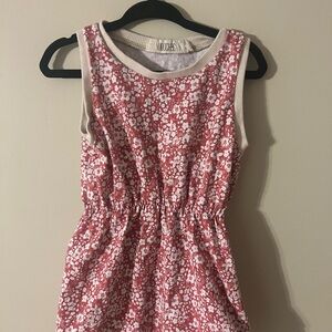 Organic floral red/white romper